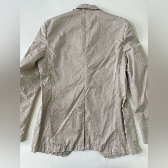 Prada unlined spring blazer size 50 in wrinkle style khaki - Picture 5 of 7